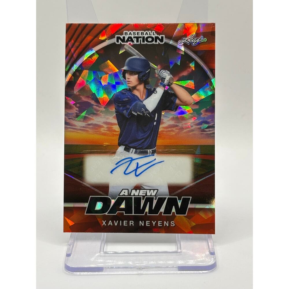 2025 Leaf Baseball Nation Xavier Neyens New Dawn Red Crystal Auto 3/4 SSP Astros